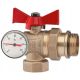 Ball valve VALVE 1'' VALVE WITH ANGLE THERMOMETER, RED