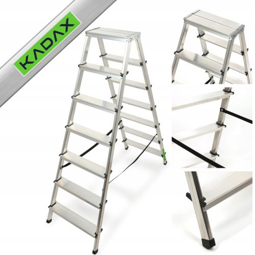  Kadax aluminum ladder 2 x 7 up to 125 kg