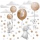  Wall sticker with bunnies and beige balloons