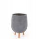 Pots and planters for outdoor and garden Edelman flowerpot 43 cm, ceramic, graphite, grey and silver tones