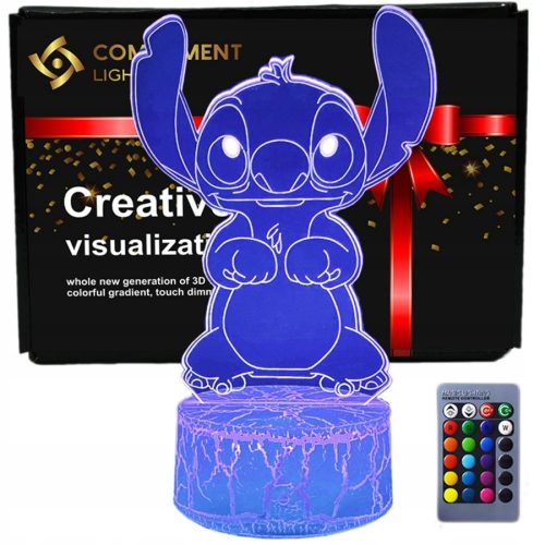  3D USB LED Night Lamp + Lilo and Stitch Remote Control