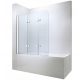 Three-part bathtub partition Inea, 120 x 140 cm, transparent