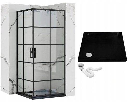 Rea Concept shower cubicle with sliding doors 90 x 90 cm