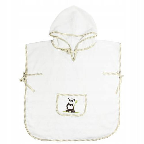  Children's bamboo poncho panda 92/98 Ecru