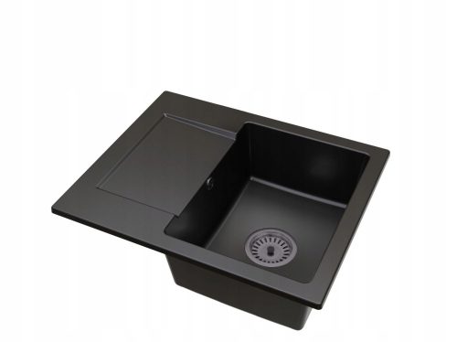 Brado Don Black single-bowl sink siphon made of black granite