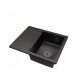 Brado Don single-bowl sink, black siphon, grey granite tones