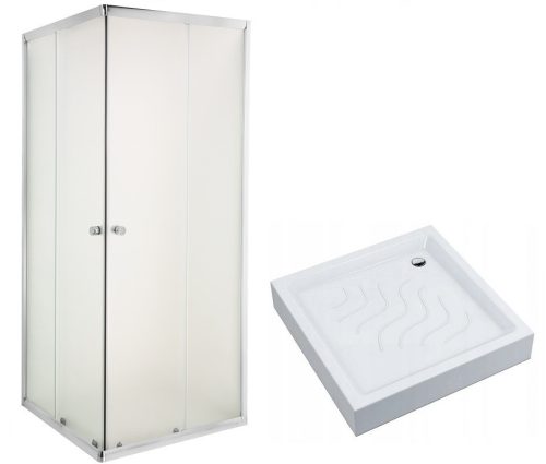 Invena PARLA shower cubicle, double sliding doors, 80 x 80 cm