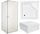 Invena Parla shower cubicle with sliding doors 80 x 80 cm + square shower tray Besco Igor 80 x 80 cm white