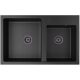 Brado HEKTOR Two-Bowl Sink Black Siphon Black Granite