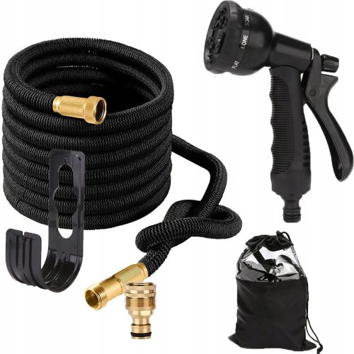  GARDEN HOSE 45 m, EXTENDABLE + CONNECTORS + GUN