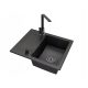 Brado DONZO single-bowl sink NOOK FATTER DISPENSER BLACK SIPHON made of black granite