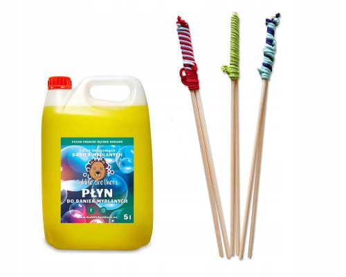 Soap bubble liquid 5 liters, 3 sticks, sticks