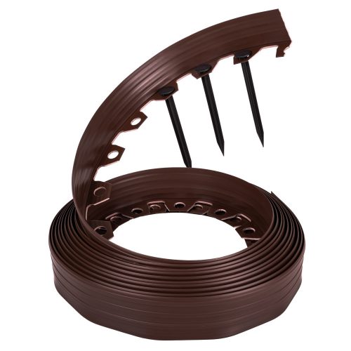 Edgings for the garden - Plastic garden edge trimmer 1000 cm x 6 cm brown