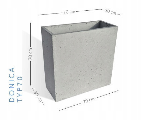  PASOŃ flowerpot 30 cm x 30 x 50 cm concrete tones in grey and silver