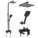 Rea Fort Black Matt surface-mounted shower set