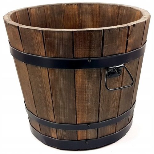  Drewdon flowerpot, 42 cm x 42 x 38 cm, diameter 42 cm, wood tones in brown and beige