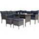 A set of garden and patio furniture Pegie Prestige grey technorattan garden furniture set, 3 pieces.