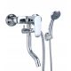 Single lever wall-mounted bath and shower mixer, ZXC, chrome