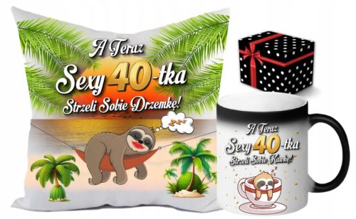  40th birthday pillow and mug set Epic Mugs 3 pcs.