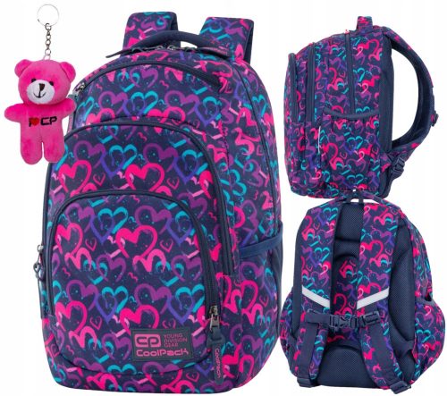  CoolPack multi-compartment school backpack purple, blue, pink 20 l