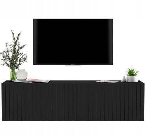  Hanging TV Cabinet Glamour Black MAT Chest of Drawers 150 cm