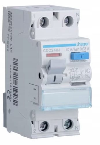 Hager residual current circuit breaker 230 V IP20 40 A