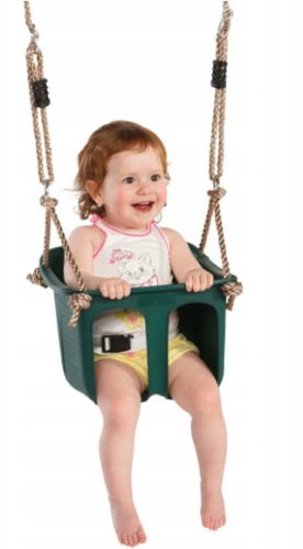 Bucket swing for children, red playground