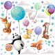  LARGE WALL STICKERS – ANIMALS ON BALLOONS