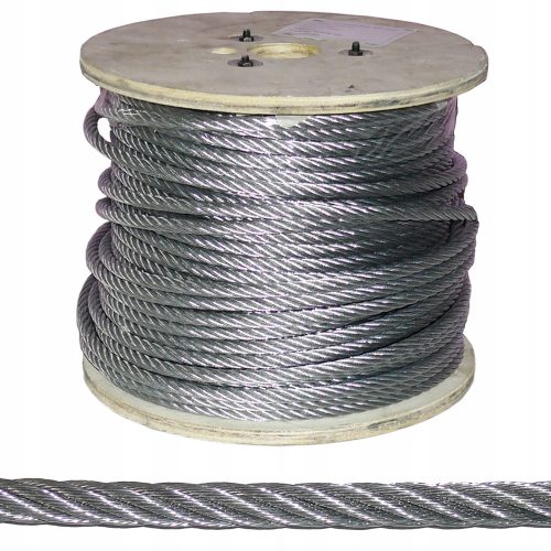 50m rope steel rope 10mm 6x19+FC, galvanized