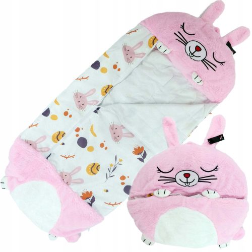  CHILDREN'S SLEEPING BAG PILLOW 2in1 RABBIT PINK