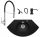 Teknoven sink with 1.5 bowls, black granite