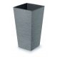  Prosperplast flowerpot, 50 cm x 26.5 x 50 cm, diameter 26.5 cm, plastic in grey and silver