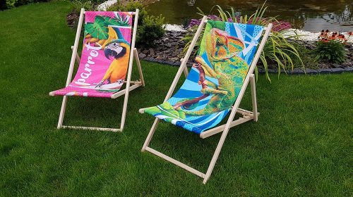 Sun loungers and garden and terrace GRG deck chair, multicolored wood