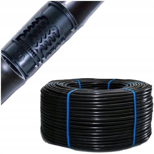  Drip line, black, 16 mm, 33 cm, roll 50 m, with compensation hose