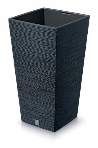  Prosperplast flowerpot, 29.5 cm x 29.5 x 55 cm, diameter 26.5 cm, plastic in grey and silver tones