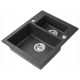  Moderno Annie sink with one and a half bowls, black granite