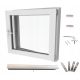 Warm white PVC window, right, 60x60, 600x600, set