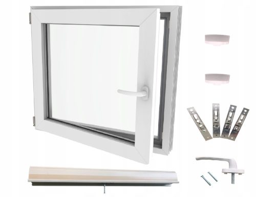 Left plastic window Lorac 60x60 cm white