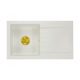 Brado LEON single-bowl sink, white siphon, golden white granite