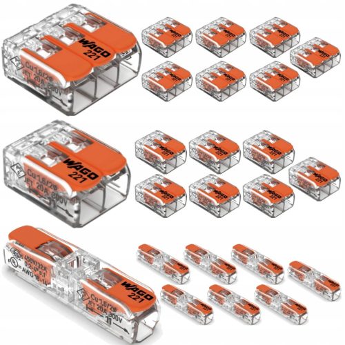 Wago quick connector 0-4 mm² / 3, 24 pcs.