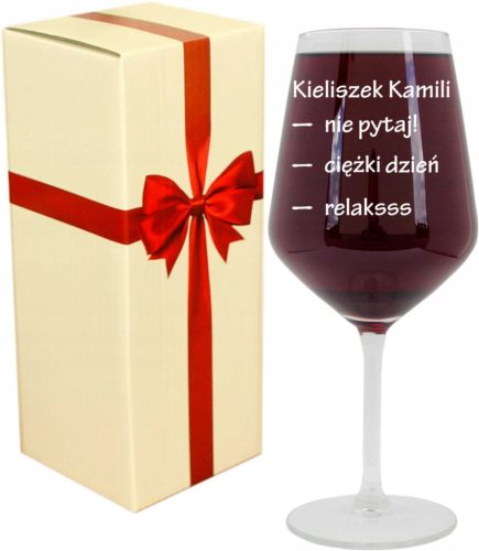 Glasses and cups Red wine glasses with laser engraving, transparent, 530 ml, 1 pc.