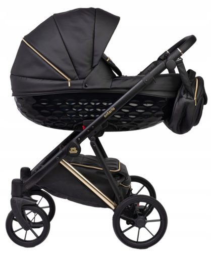  ONTARIO BLACK&GOLD STROLLER 3in1 ECO-LEATHER + COSMO-SEAT