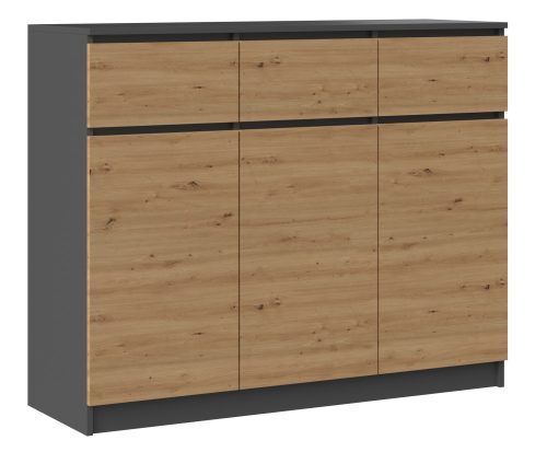  TopEshop 3D3S Chest of Drawers 120 x 40 x 97cm Anthracite Matt