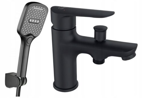 Laveo Appia black standing bathtub faucet + EMOS range of exposed shower sets