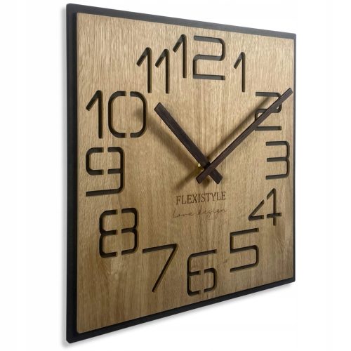 Clock for home FLEXISTYLE wall clock, brown tones, 50 cm