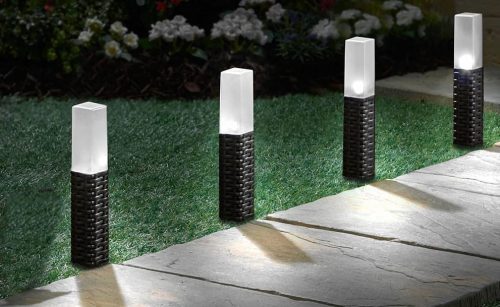  Solar rattan garden lamps 4 pieces SOLAR MAGIC