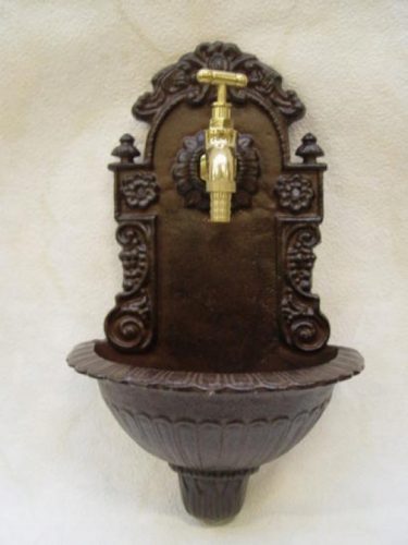  Cast iron sink with brass faucet