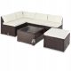 A set of garden and patio furniture Casaria Technorattan garden furniture set, beige, 16 pcs.