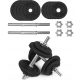  CAST IRON DUMBBELLS 2x10kg adjustable metal bars 28mm load set 20kg