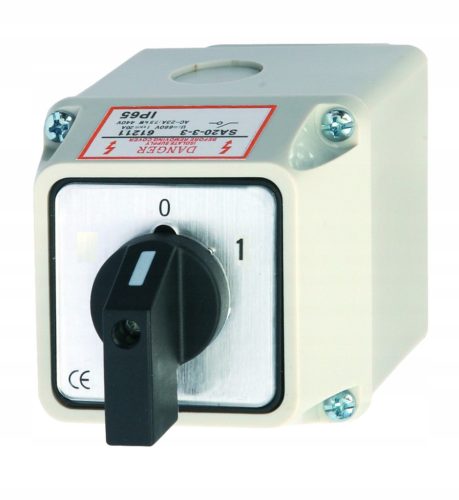 CAM SWITCH 20A 0-1 3F IN IP65 HOUSING